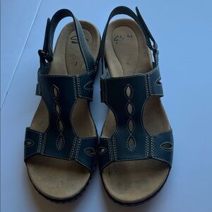 Clarks Women's Bleu Leather Slingback Sandals
